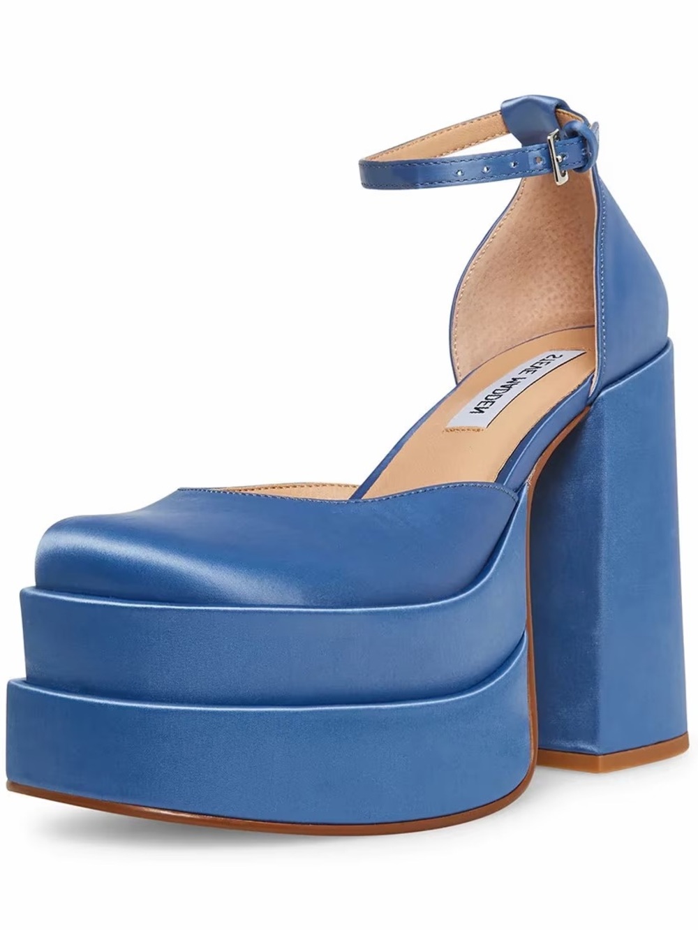 Steve Madden Blue Leather Platform Block Heels